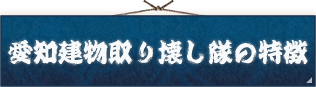 愛知建物取り壊し隊の特徴